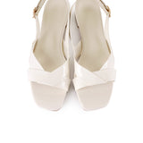 Hailey Patent Slingback Sandals (White)