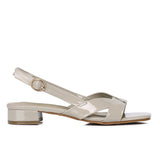 Hailey Patent Slingback Sandals (Khaki)