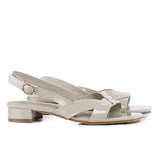 Hailey Patent Slingback Sandals (Khaki)