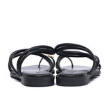 Ariana Strappy Toe Ring Sandals (Black)
