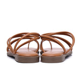 Ariana Strappy Toe Ring Sandals (Brown)
