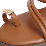 Ariana Strappy Toe Ring Sandals (Brown)