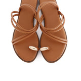 Ariana Strappy Toe Ring Sandals (Brown)
