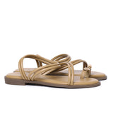 Ariana Strappy Toe Ring Sandals (Caramel)