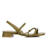 Aamina Strappy Sandals (Dark Olive Green)