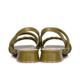 Aamina Strappy Sandals (Dark Olive Green)