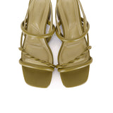 Aamina Strappy Sandals (Dark Olive Green)