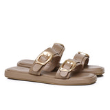 Samyan Buckled Strap Sandals (Brown)