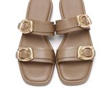 Samyan Buckled Strap Sandals (Brown)