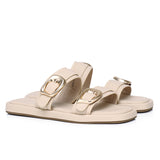 Samyan Buckled Strap Sandals (Beige)