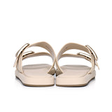 Samyan Buckled Strap Sandals (Beige)