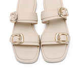 Samyan Buckled Strap Sandals (Beige)