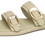 Samyan Buckled Strap Sandals (Olive)