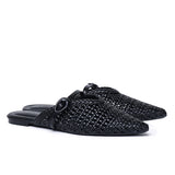 Siti Braided Slip On Sandals (Black)