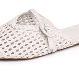 Siti Braided Slip On Sandals (White)