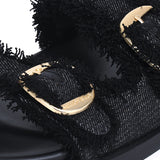 Suleika Buckled Strap Sandals (Black)