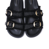 Suleika Buckled Strap Sandals (Black)