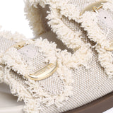 Suleika Buckled Strap Sandals (Beige)