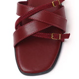 Ari Straps Sandals (Maroon)