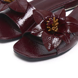 Rowan Floral Sandals (Burgundy)