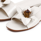 Rowan Floral Sandals (White)