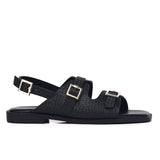 Amari Buckle Sandals (Black)