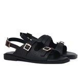 Amari Buckle Sandals (Black)