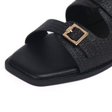 Amari Buckle Sandals (Black)
