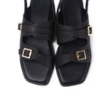 Amari Buckle Sandals (Black)
