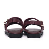 Amari Buckle Sandals (Maroon)
