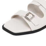 Amari Buckle Sandals (Off White)