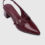 Leila Pointed Toe Heels (Maroon)