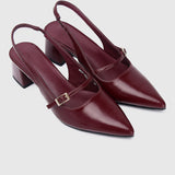 Leila Pointed Toe Heels (Maroon)