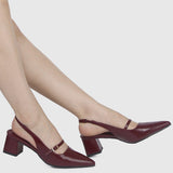 Leila Pointed Toe Heels (Maroon)