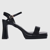 Tansy Open Toe Platform Heels (Black)