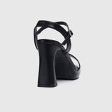 Tansy Open Toe Platform Heels (Black)