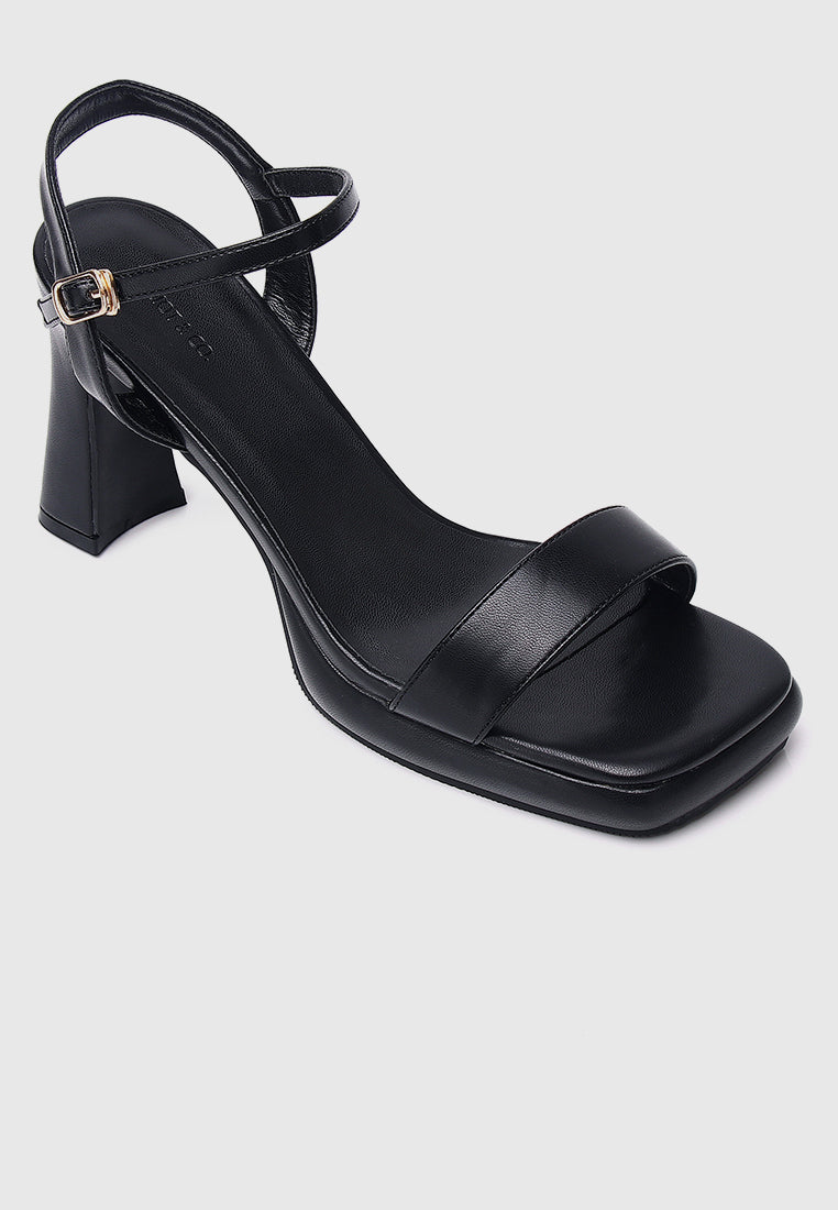 Tansy Open Toe Platform Heels (Black)