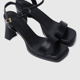 Tansy Open Toe Platform Heels (Black)