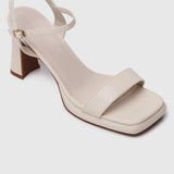 Tansy Open Toe Platform Heels (Beige)