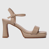 Tansy Open Toe Platform Heels (Tan)