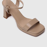 Tansy Open Toe Platform Heels (Tan)