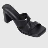 Lurra Open Toe Heels (Black)