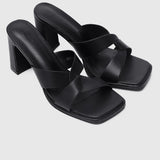 Lurra Open Toe Heels (Black)