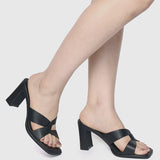 Lurra Open Toe Heels (Black)