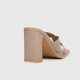 Lurra Open Toe Heels (Tan)