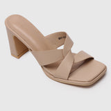 Lurra Open Toe Heels (Tan)