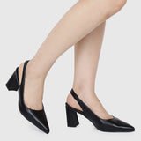 Jirina Slingback Heels (Black)