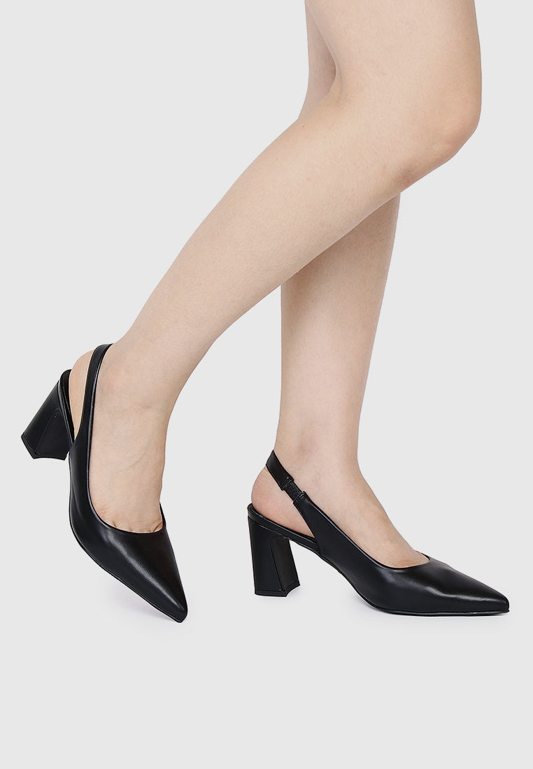 Jirina Slingback Heels (Black)