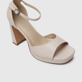 Her Vibe Is Pretty Open Toe Heels (Almond)