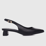 Sirena Slingback Heels (Black)